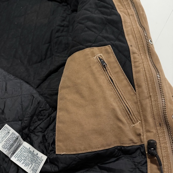 Vintage Carhartt Sandstone Duck Canyon Brown Canvas Chore Jacket Utility Coat - Picture 13 of 16